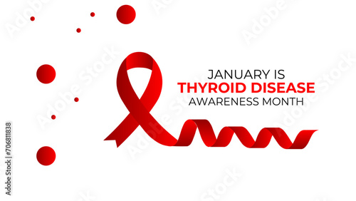 Thyroid disease awareness month. Holiday concept. observed every year in September. suit for banner, cover, website, brochure, greeting card, backdrop, poster with background. Vector illustration.