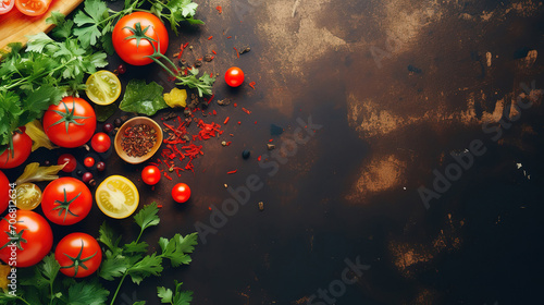 Healthy Salsa sauce and ingredients latin american mexican traditional sauce top view