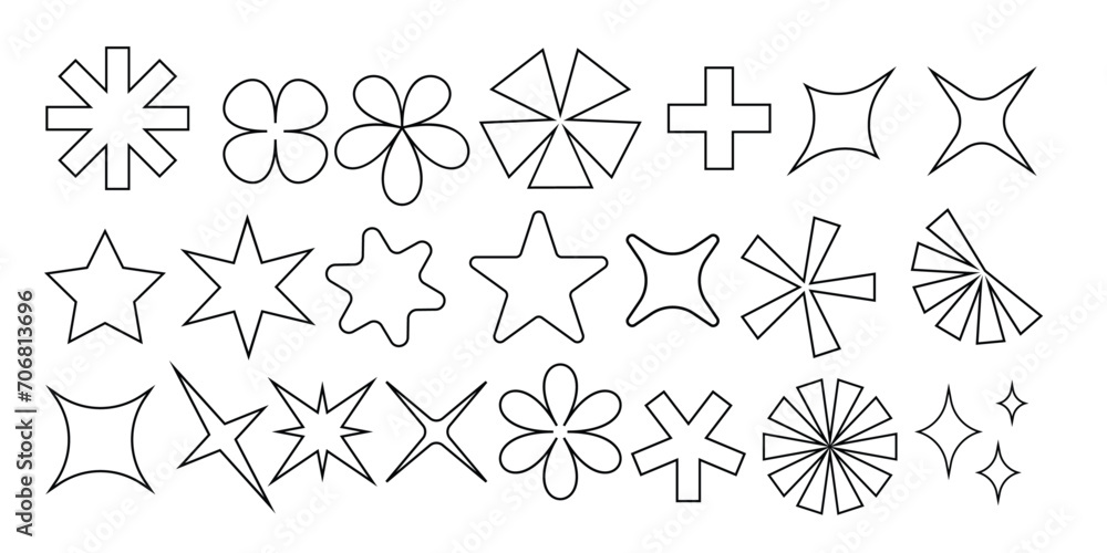 Modern Shining Star Recolorable Graphic Design Element Modern Shining Star Recolorable Graphic Design Element