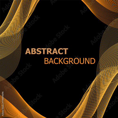 Abstract background with orange lines wave