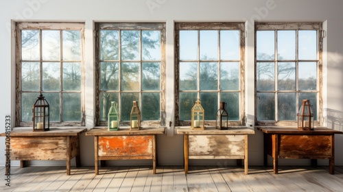 Original antique house window frame as background