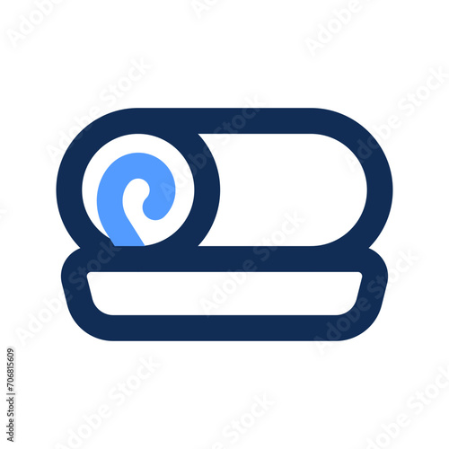 roll cake outline color icon