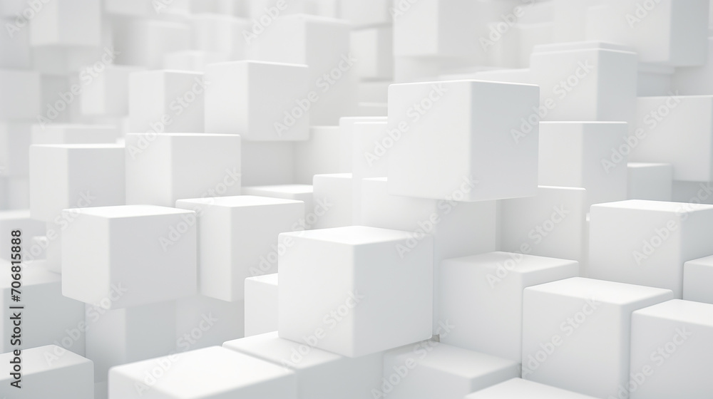 3d stacked cubes. column of white cubes. geometric shape background 3d stacked cubes. column of white cubes. geometric shape background