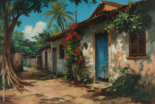 vintage oil painting landscape