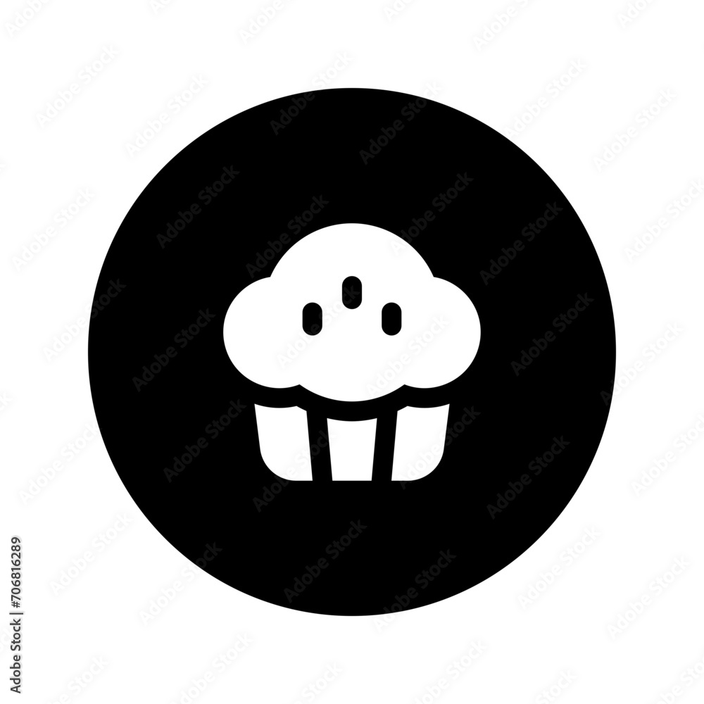 Obraz premium muffin glyph circular icon