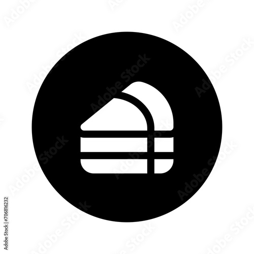 cheesecake glyph circular icon