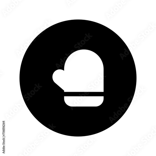 oven glove glyph circular icon