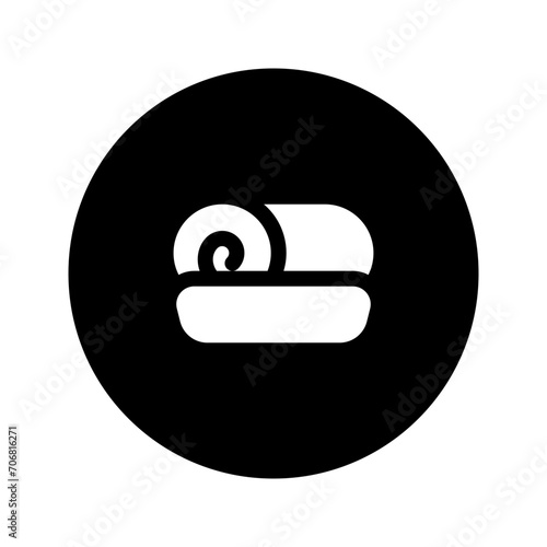 roll cake glyph circular icon