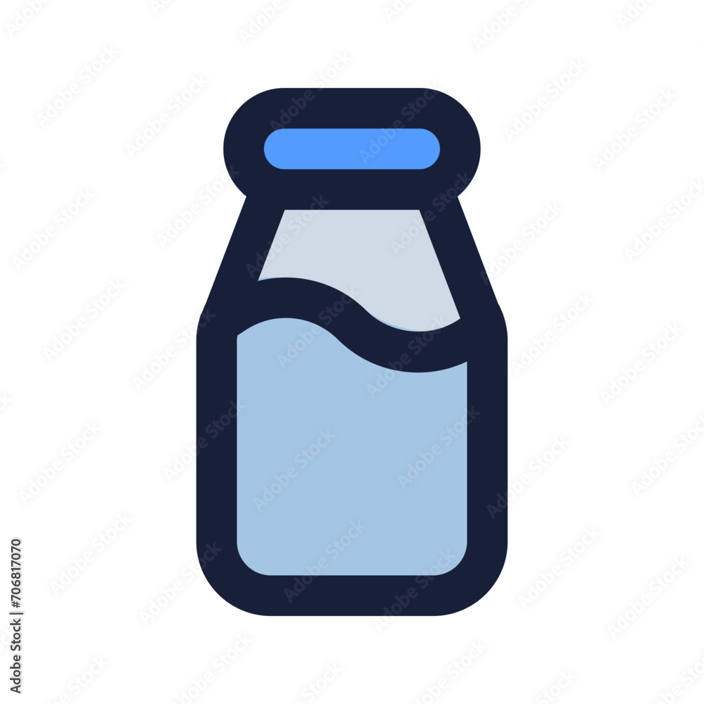 milk flat line icon