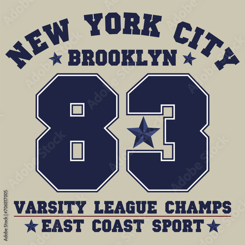 Brooklyn, New York graphic fashion, typography vector, for t shirt print