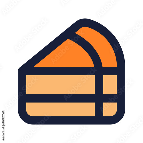 cheesecake flat line icon