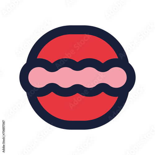 macaron flat line icon