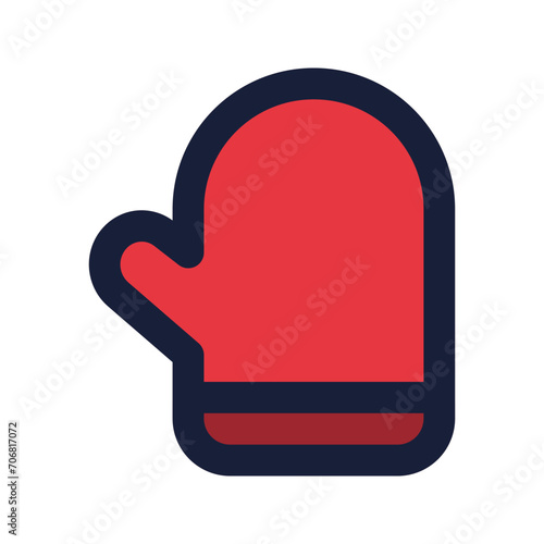 oven glove flat line icon