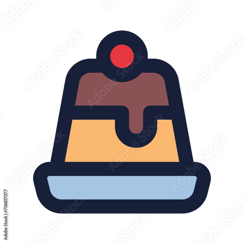 pudding flat line icon
