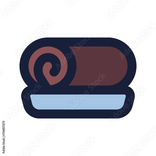 roll cake flat line icon