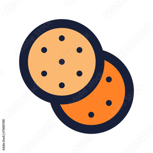 shortbread flat line icon