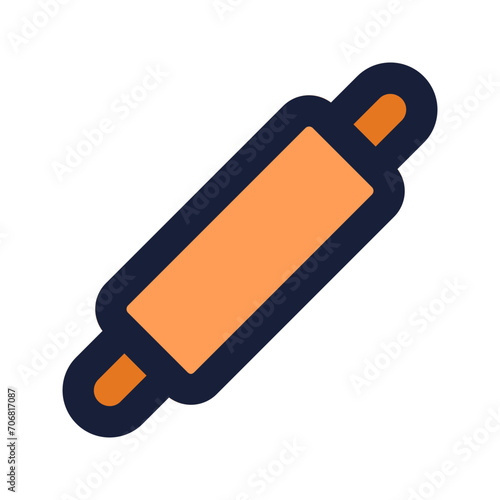 rolling pin flat line icon