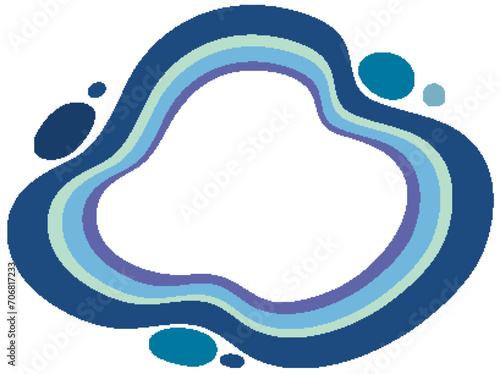 Stylized blue puddle with concentric waves design.