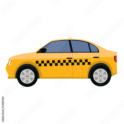 Taxi car. Taxi sedan, vector illustration
