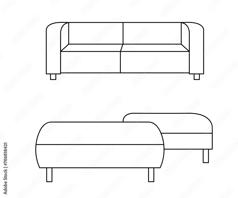 Sofa line Icons. Furniture design. Collection of sofa illustration. Modern furniture set isolated on white background. Sofa line Icons. Furniture design. Collection of sofa illustration. Modern furniture set isolated on white background.