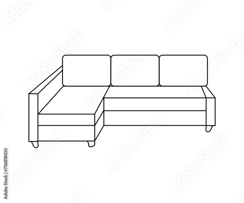 Sofa line Icons. Furniture design. Collection of sofa illustration. Modern furniture set isolated on white background.