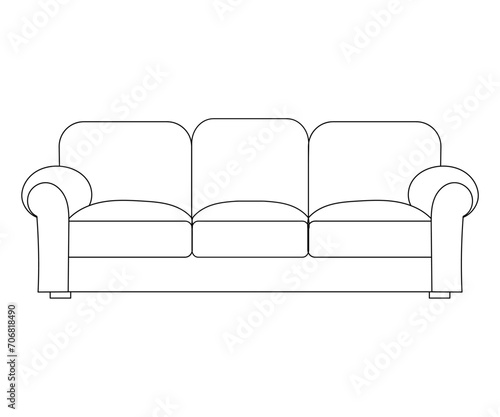 Sofa line Icons. Furniture design. Collection of sofa illustration. Modern furniture set isolated on white background.