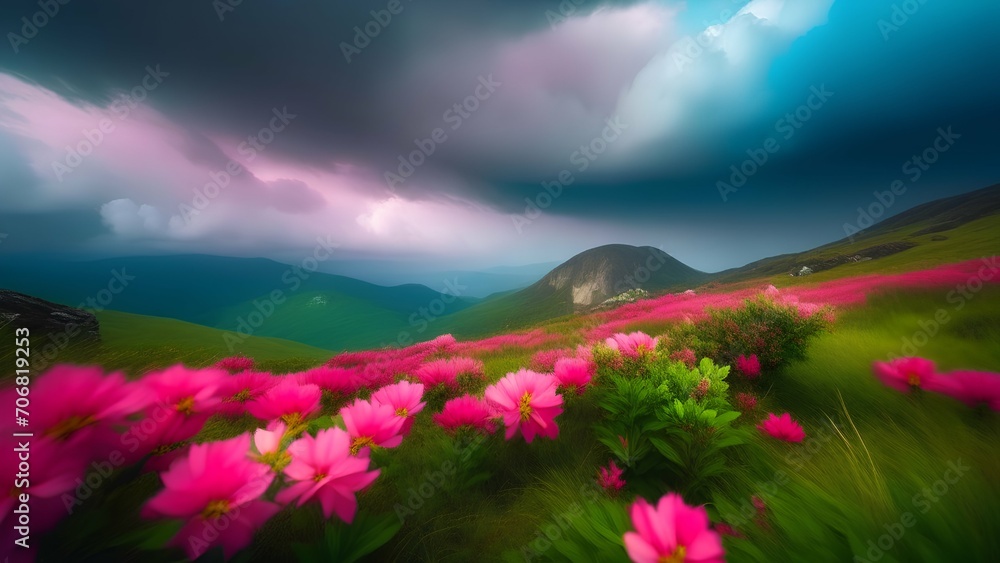 Obraz premium landscape with flowers