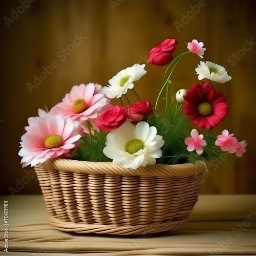 bouquet of flowers in basket © ABU