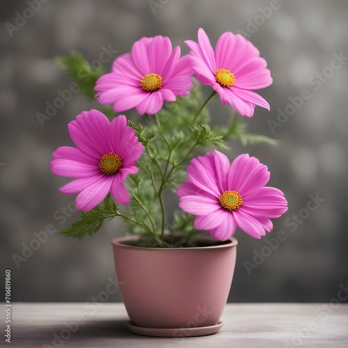 pink chrysanthemum in a pot