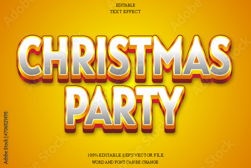 Christmas Party Editable Text Effect Emboss Gradient Style