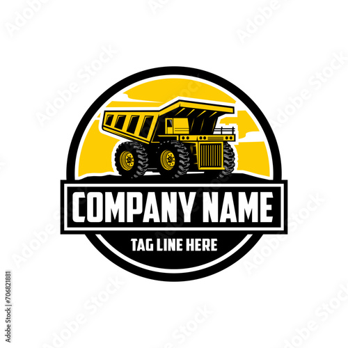 construction machine truck company  logo vector image