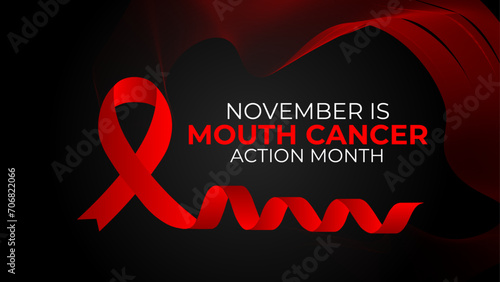 Vector illustration on the theme of  Mouth Cancer action month observed each year during November. banner, cover, flyer, brochure, website, backdrop, Holiday, poster, card and background design.