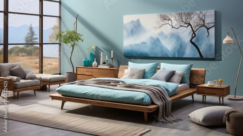 comfortable home bed concept photo