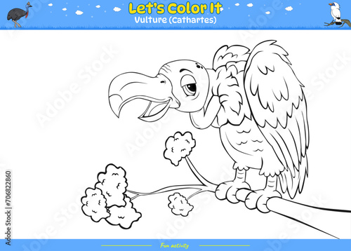 Lets color it Vulture bird