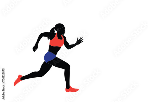 images of female runners. Flat vector icon for woman or woman jogging for fitness apps and websites.