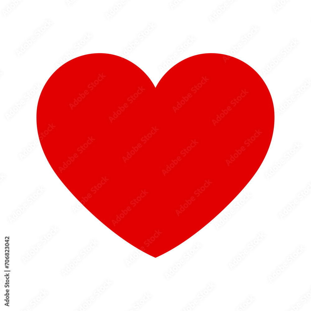 Vector red heart design icon flat vector illustration Vector red heart design icon flat vector illustration