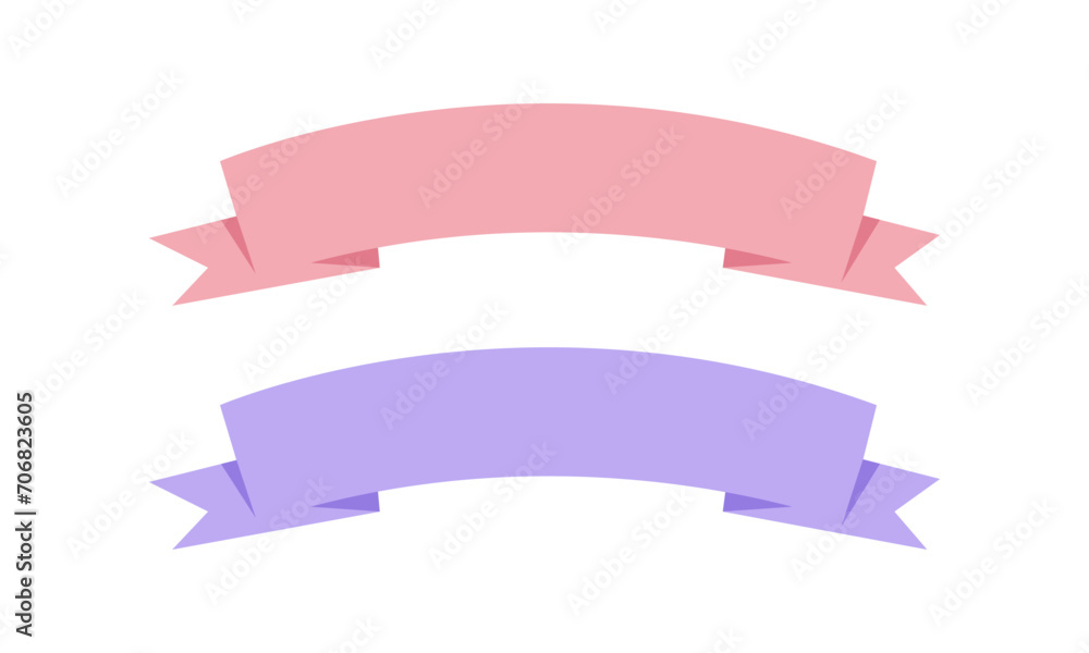 Vector set of ribbon banner label collection design vector illustration