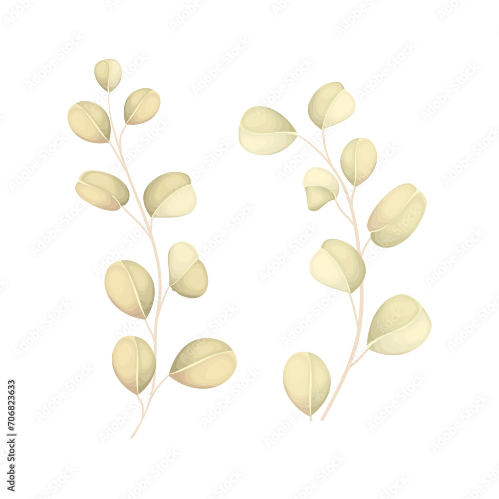 Vector yellow leaf hand drawn vector botanical illustration
