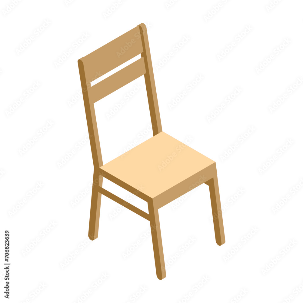 Vector wooden chair illustration on white background Vector wooden chair illustration on white background