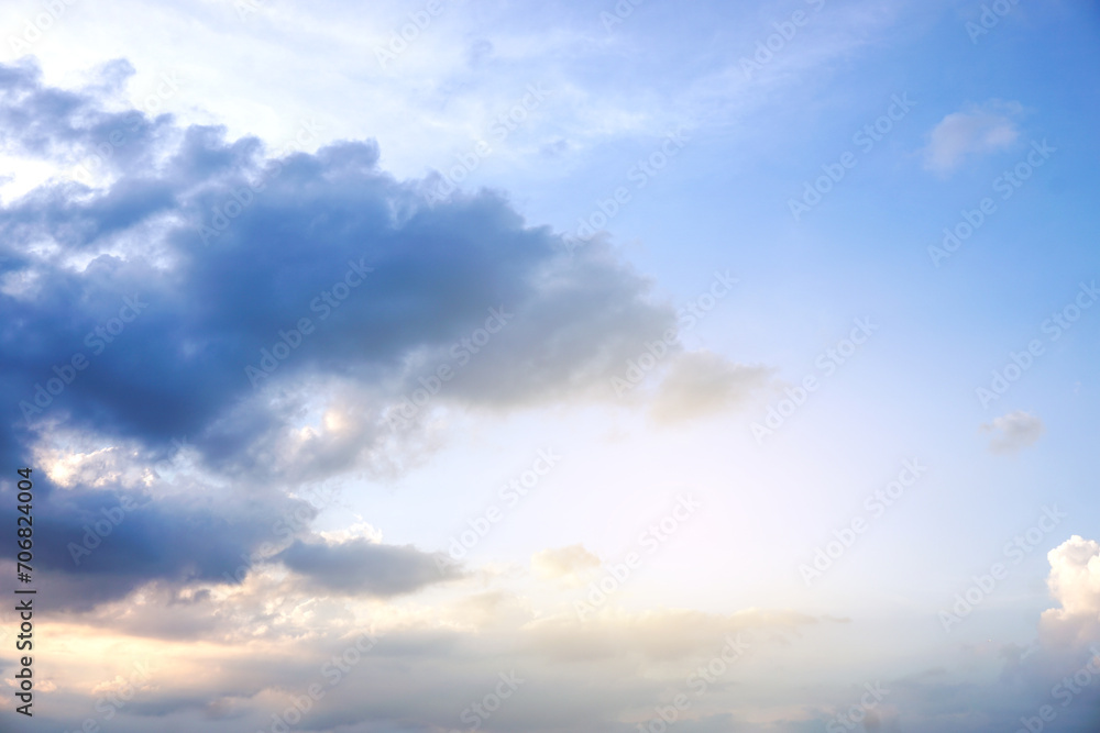 Obraz premium Blue sky with clouds background, Beautiful Amazing shape2