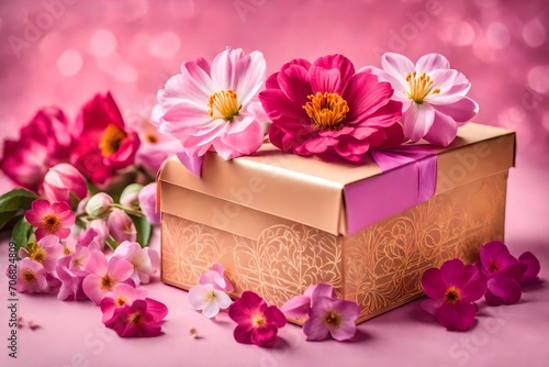 gift box with flowers