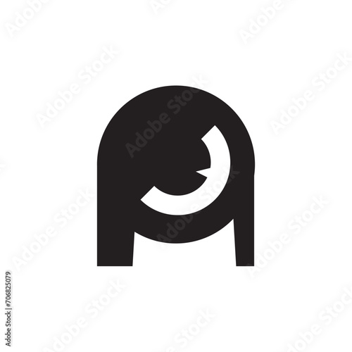letter A monster logo design icon simple.