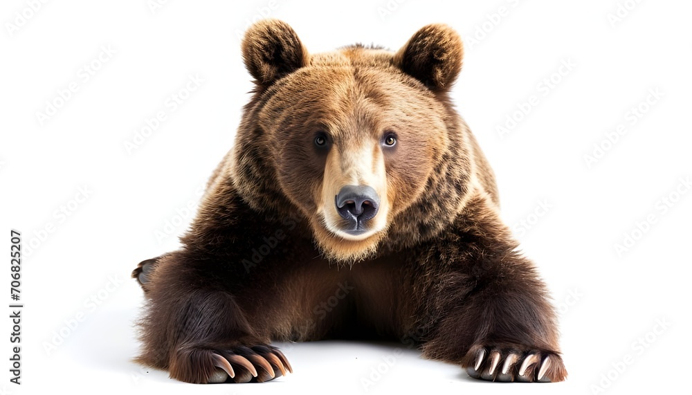 Fototapeta premium Sitting bear on a white background