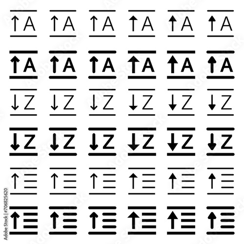 Arrow icon related to alignment and order.

