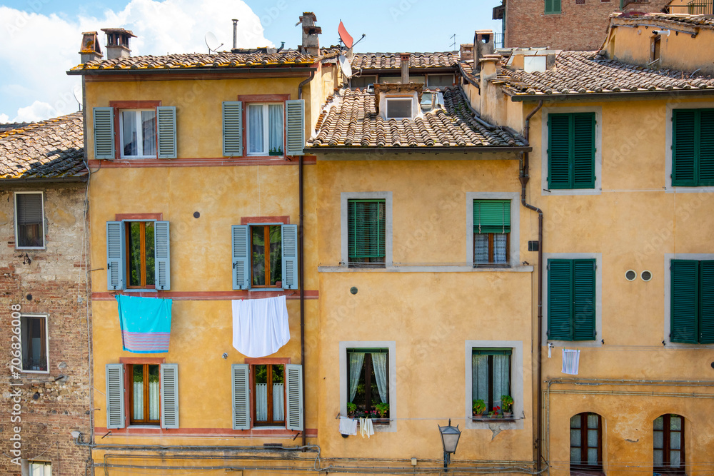 Buildings in Old Town of Siena - Italy