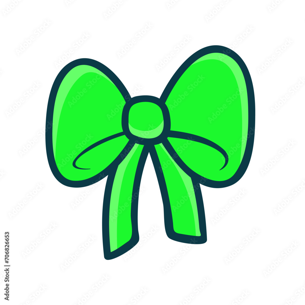 Vector green ribbon bow decorative on white Vector green ribbon bow decorative on white