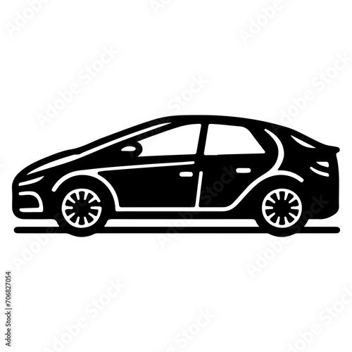 car icon black outline style sign symbol silhouette car vector illustration © Sone