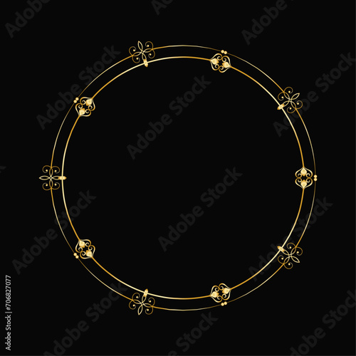 Vector elegant background with a decorative gold frame