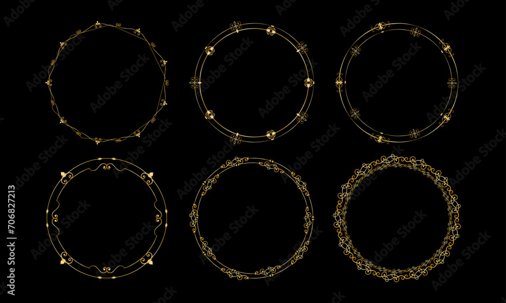 Vector collection of elegant golden decorative borders Vector collection of elegant golden decorative borders