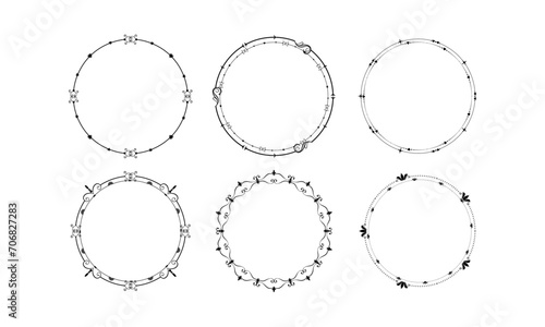 Vector elegant round frame collections border